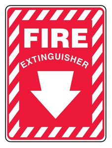 14 in. Fire Extinguisher Sign