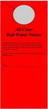 Pre-Printed Door Hangers - NOTICE All Clear Boil Water, 100 per Pack in Red PSAB014 at Pollardwater