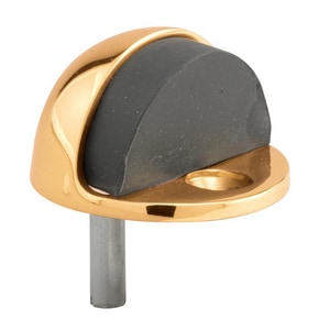 1-3/4 in. Brass Rubber Floor Door Stop in Polished Brass