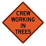 VizCon 48 in. Reflective Vinyl Roll-Up Sign - CREW WORKING IN TREES V26048EFOHFCWIT at Pollardwater
