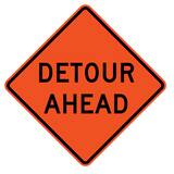 VizCon 48 in. Reflective Overlay Compatible Vinyl Roll-Up Sign - DETOUR AHEAD V26048EFOHFDA at Pollardwater