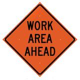 VizCon 36 in. Reflective Vinyl Roll-Up Sign - WORK AREA AHEAD V26036EFOHFWAA at Pollardwater