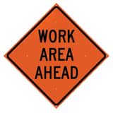 VizCon 36 in. Reflective Vinyl Roll-Up Sign - WORK AREA AHEAD V26036EFOHFWAA at Pollardwater