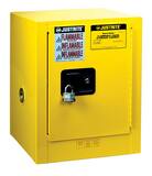 Justrite Sure-Grip® EX Countertop Cabinet Yellow 4 gal Manual Close J890400 at Pollardwater