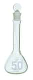 Kimble Chase Life Science and Research Kimax® 50ml Heavy Duty Wide Mouth Volumetric Flask with Glass Stopper 6 Pack K92812G50 at Pollardwater