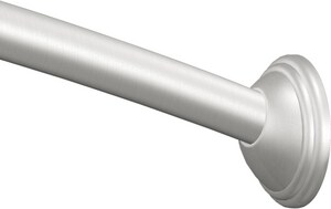 60 in. Curved Decorative Shower Rod in Brushed Nickel
