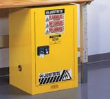 Justrite Sure-Grip® EX Countertop Cabinet Yellow 12 gal Self Close JUS891220 at Pollardwater