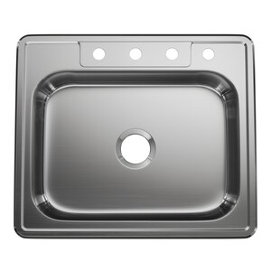 25 in. Drop-in Stainless Steel Single Bowl Kitchen Sink