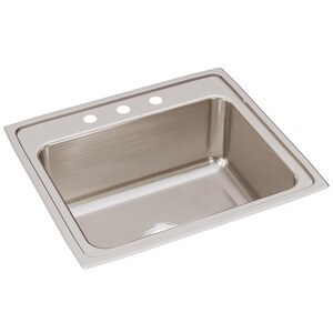 25 in. Drop-in Stainless Steel Single Bowl Kitchen Sink in Lustrous Satin