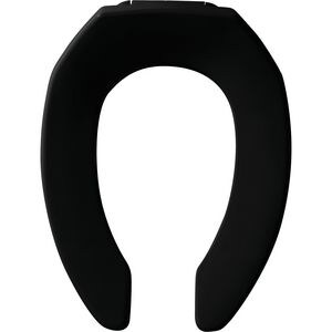 Elongated Open Front Toilet Seat in Black