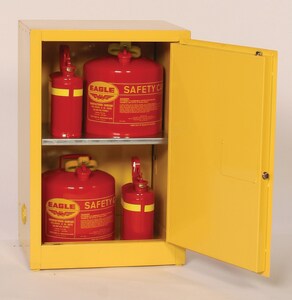 18 in. 12 gal Galvanized and Powder Coated Cabinet in Yellow
