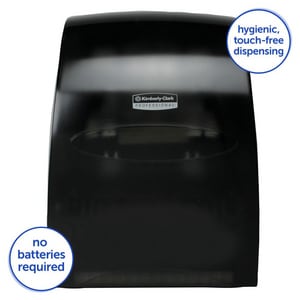 Hands-Free Pull Dispensing Hard Roll Towel Dispenser in Smoke Grey