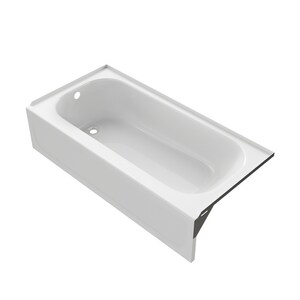60 in. x 30 in. Soaker Alcove Bathtub with Left Drain in White