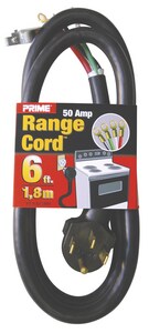 50 Amp 6 ft. 4 Wire 120/250V Range Cord