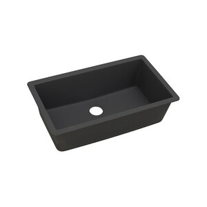33 in. Undermount Composite Single Bowl Kitchen Sink in Black