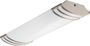 25 in. 26W LED Linear Flush Mount Ceiling Fixture in Brushed Nickel