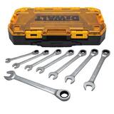 DEWALT TOUGHBOX® TOUGH BOX 8PC MM RAT. COMBO. WRENCH SET DDWMT74734 at Pollardwater