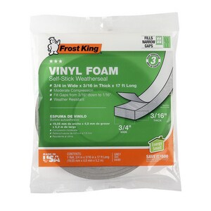 17 ft. x 3/4 in. Vinyl Foam Tape in Grey