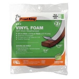 17 ft. x 3/4 in. Vinyl Foam Tape in Brown