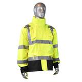 Radians Reusable Plastic Rain Jacket in Hi-Viz Green RRW323Z1Y2X at Pollardwater