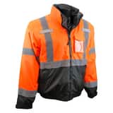 Radians Radwear™ 3-in-1 Deluxe Hi-Viz Bomber Jacket Hi-Viz Orange and Black RSJ210B3ZOSXL at Pollardwater