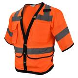 Radians Radwear™ XL Size Polyester Safety Vest in Hi-Viz Orange RSV593ZODXL at Pollardwater