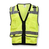 Radians Radwear™ XXXL Size Polyester Grommet Safety Vest with Zipper Closure in Hi-Viz Green RSV59Z2ZGD3X at Pollardwater