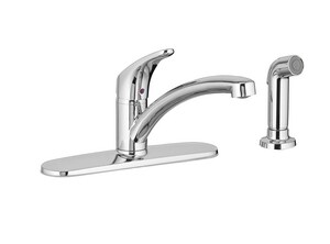Single Handle Kitchen Faucet with Side Spray in Polished Chrome