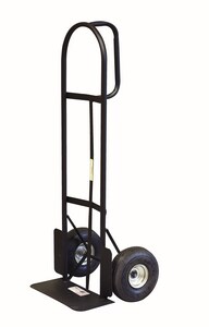50 in. 800 Pound Capacity D Handle Hand Truck with 10 in Pneumatics Wheels in Black