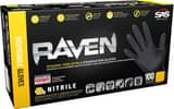 SAS Safety Raven® 7 Mil Size Medium Powder Free Textured Nitrile Disposable Gloves in Black (100 Pack) S66517 at Pollardwater