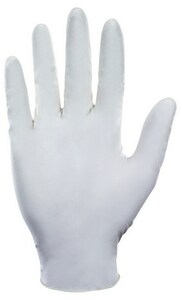 5 mil Size L Powder Coated Rubber Disposable Glove in White (Pack of 100)
