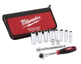 Milwaukee® SHOCKWAVE™ 3/8 - 1/4 in. x 10 - 19mm Steel Drive Metric Socket Set (12-Piece) M48229001 at Pollardwater