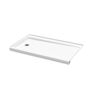 60 in. x 30 in. Shower Base with Left Drain in White