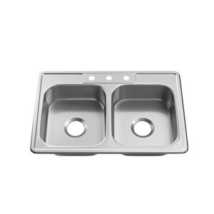 32-15/16 in. Drop-in Stainless Steel Double Bowl Kitchen Sink