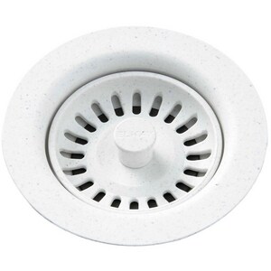 Plastic Disposer Flange with Basket Strainer and Stopper in White