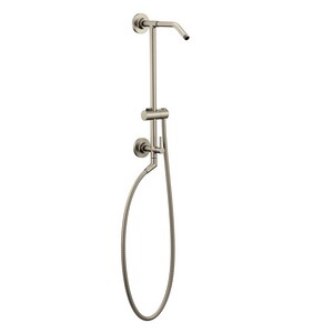 19 in. Shower Rail with Hose in Brushed Nickel