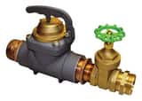 Zenner FHZ25 Hydrant Meter 2-1/2 in FNST x MNST w/Gate Valve, US Gallons ZFHZ25BUSGV at Pollardwater