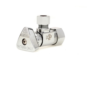 1/2 x 3/8 in. Compression x OD Tube Loose Key Angle Supply Stop Valve in Chrome Plated
