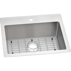 25 in. Dual Mount Stainless Steel Single Bowl Kitchen Sink in Polished Satin