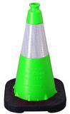 VizCon Enviro-Cone® 18 in. Lime Cone with Reflective Collar with 3 lb. Black Base V16018LHIWB3 at Pollardwater