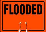 Accuform Cone Top Sign Orange Cone Top Sign 10 x 14 in. - FLOODED AFBC753 at Pollardwater