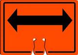 Accuform Cone Top Sign Orange Cone Top Sign 10 x 14 in. - LEFT/RIGHT ARROW (Symbol) AFBC751 at Pollardwater