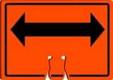 Accuform Cone Top Sign Orange Cone Top Sign 10 x 14 in. - LEFT/RIGHT ARROW (Symbol) AFBC751 at Pollardwater