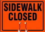 Accuform Cone Top Sign Orange Cone Top Sign 10 x 14 in. - SIDEWALK CLOSED AFBC737 at Pollardwater