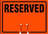 Accuform Cone Top Sign Orange Cone Top Sign 10 x 14 in. - RESERVED AFBC734 at Pollardwater