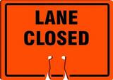 Accuform Cone Top Sign Orange Cone Top Sign 10 x 14 in. - LANE CLOSED AFBC730 at Pollardwater