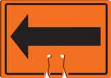 Accuform Cone Top Sign Orange Cone Top Sign 10 x 14 in. - ARROW (Transposable Symbol) AFBC748 at Pollardwater