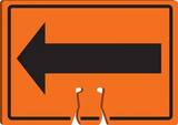 Accuform Cone Top Sign Orange Cone Top Sign 10 x 14 in. - ARROW (Transposable Symbol) AFBC748 at Pollardwater