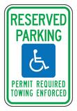 Accuform 18 x 12 in. Engineer Grade Reflective Aluminum Sign in White - RESERVED PARKING PERMIT REQUIRED TOWING ENFORCED AFRA187RA at Pollardwater