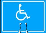 Accuform Cone Top Sign Blue Cone Top Sign 10 x 14 in. - HANDICAP (Symbol) AFBC797 at Pollardwater